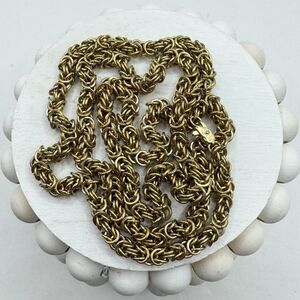 Vintage Gold Tone Chunky Byzantine Chain 28” Necklace